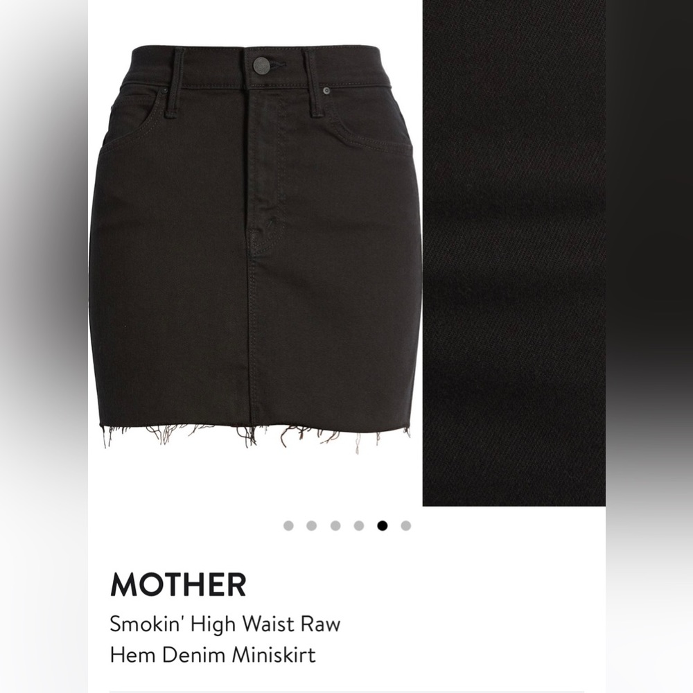 Mother Smokin’ High Waist Raw Hem Denim Skirt